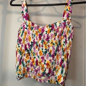 PINK Victoria's Secret Floral Crop Top - Pink, Orange, Green